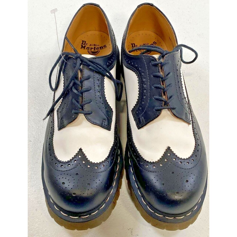 Dr Martens 3989 Brogue Shoes Mens Size 11 Black White Wingtip Oxford